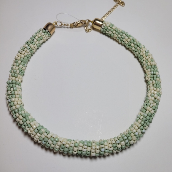 NWOT Free People Diving in Choker in Green Beige - Picture 2 of 3